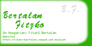 bertalan fitzko business card