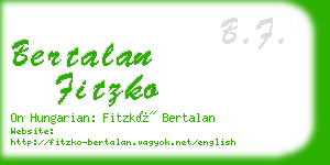 bertalan fitzko business card